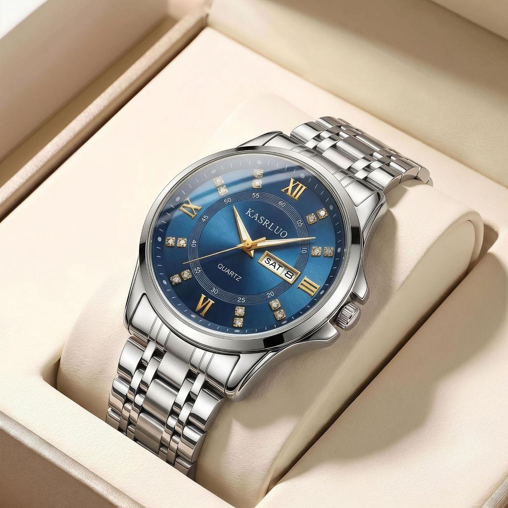 Men'S Watch Double Calendar Quartz Watch Waterproof Luminous Fashion High Value Men'S Watch
