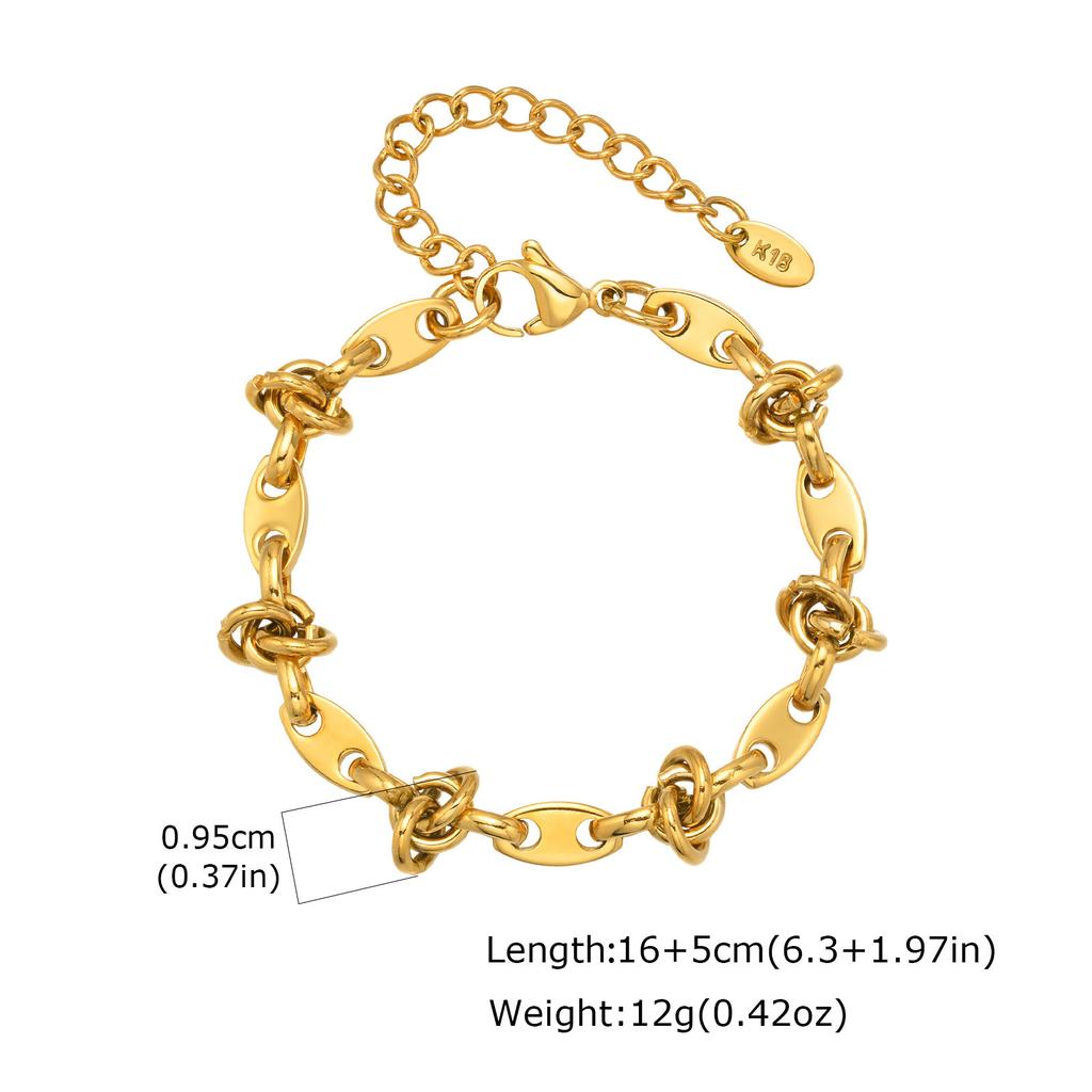 Fashion Personality Women'S Jewelry Stainless Steel Embossed Twist Chain 18 Gold Bracelet 1766