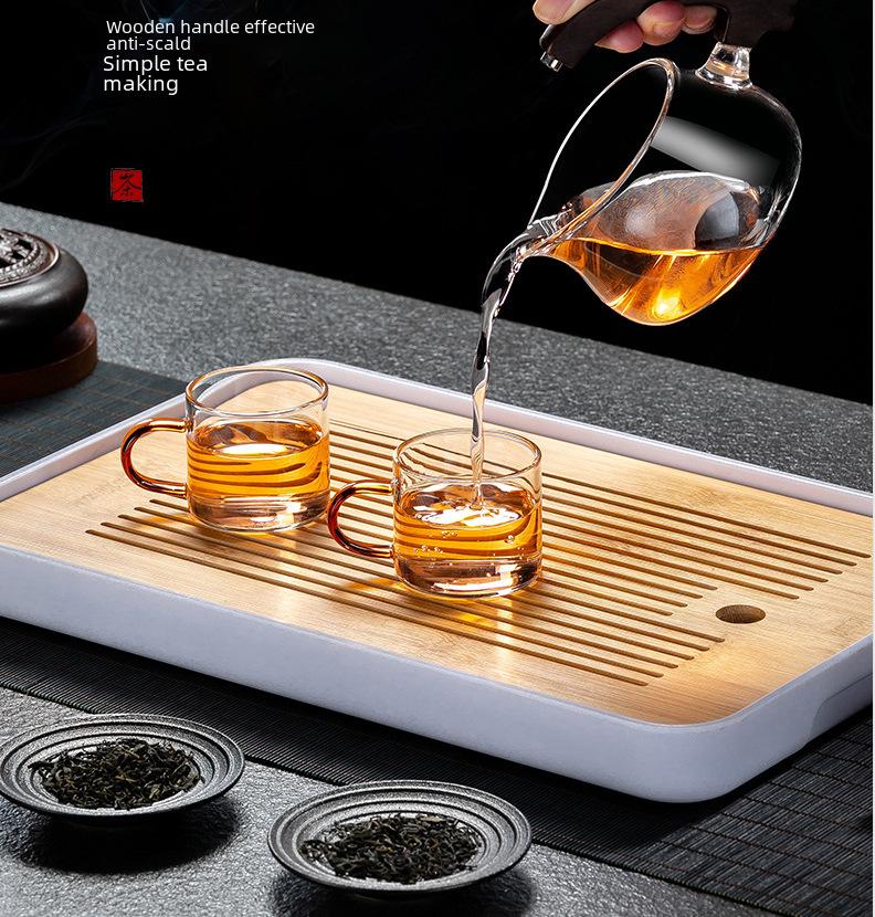 High-end Chinese Automatic Kung Fu Tea Set with Glass Teapot & Teacups