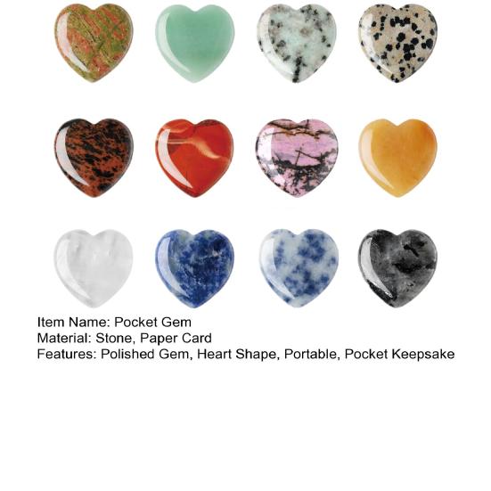 Kišeninė brangakmenio širdelė Valentino dienos dovana Brangakmenių uolos Poliruotas kristalas Kišeninė širdelė Atminimo daiktas vaikams Klasės mainų vakarėlio dovanėlės