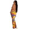 Women's Fashion Sleeveless V-Neck Backless Printed Maxi Dress