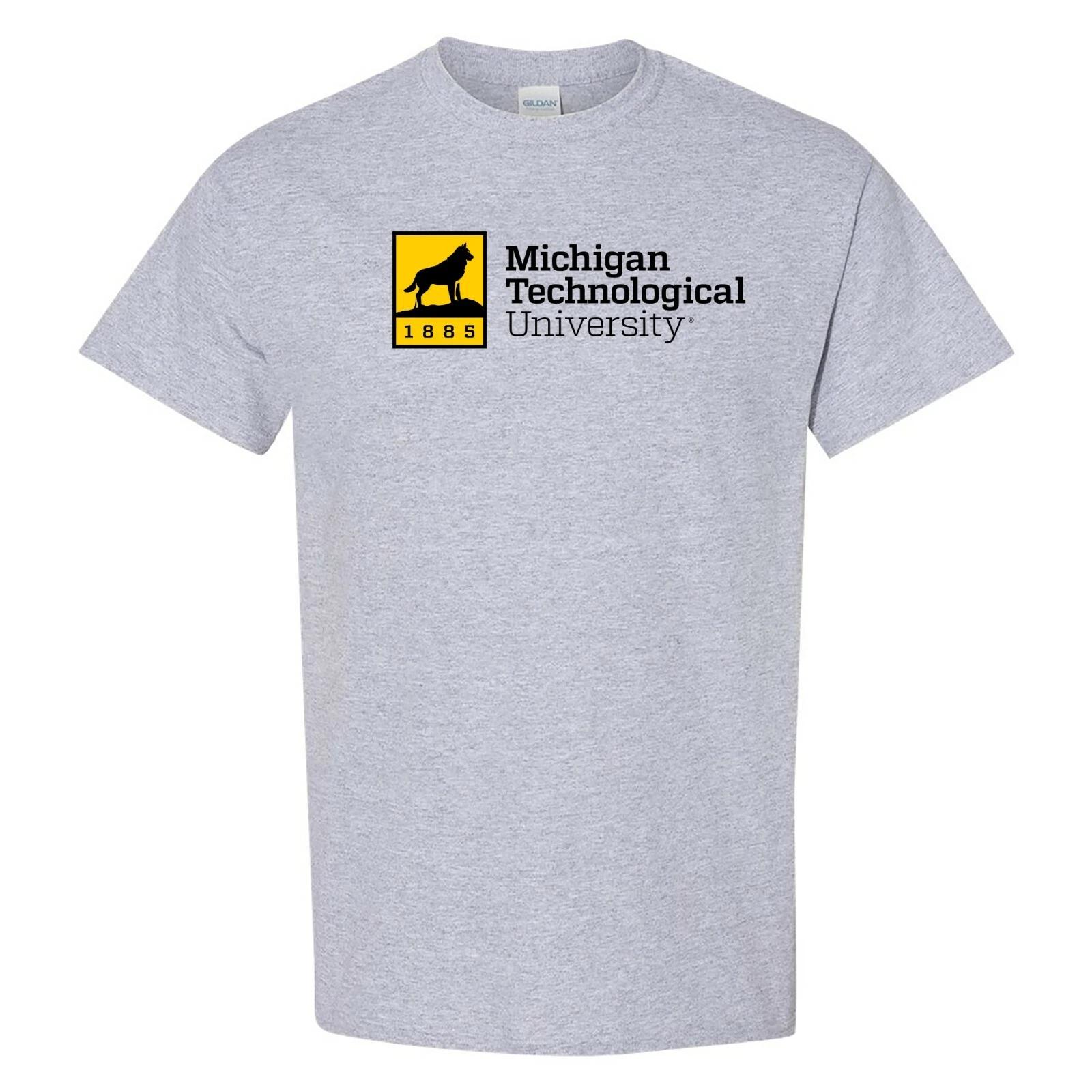 Michigan Tech Huskies Institutional Logo Short Sleeve T-Shirt - Sport Grey M