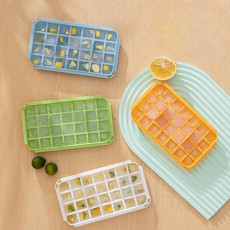 28 Panel Press Type Ice Tray Creative Light Luxury Summer Large Capacity One Press Ice Dispensing Household Ice Making Mold