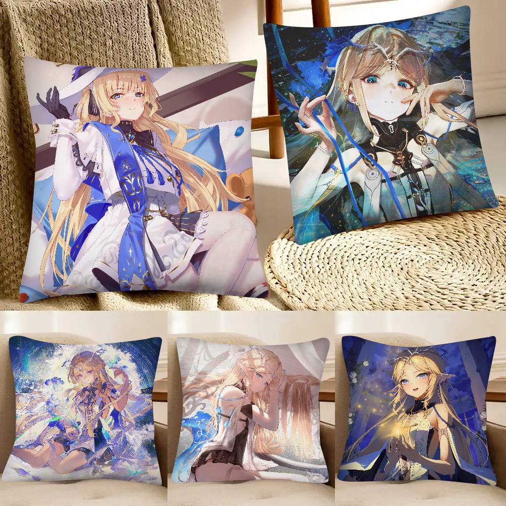 Cartethyia Anime Spiel W-Wuthering Waves Kissenbezug Mode Quadratischer Kissenbezug Schlafzimmer Sofa Zimmer Ins Dekoration Freizeit