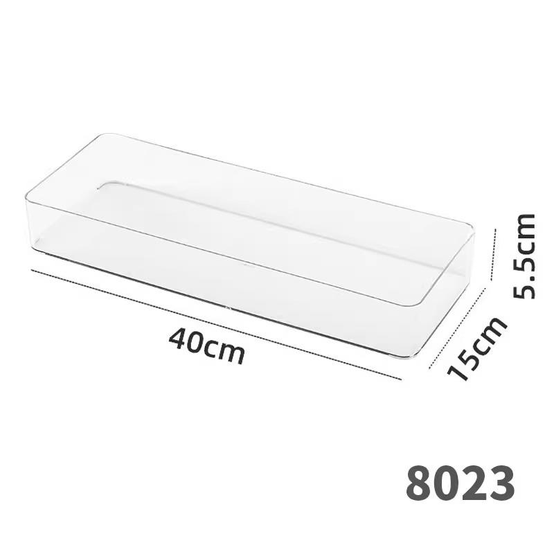 Extra Long 40cm Transparent Narrow Storage Box, 15cm Wide, Waterproof Drawer Organizer