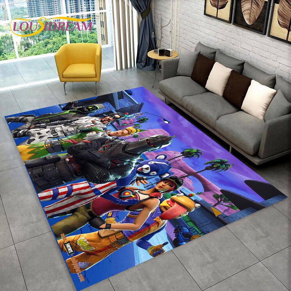 

3D Game F-Fortnite Cartoon Rug Carpet for Living Room Bedroom Home Decor,Floor Mat Non-slip Decoration for Sofa Doormat Gift Kid 40x60cm