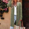 Button Up Knitting Jacket Women Sweater Cardigan Solid Color V Neck Long Sleeve Twist Texture Tops with Pockets