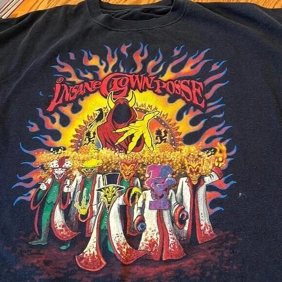 

ICP Insane Clown Posse Fence Spell Out Cotton Black Unisex Tshirt Reprint S5XL Unisex T-Shirt XXL