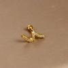 Gold Stainless Steel Earrings with Zircon Studs - Creative and Elegant Design