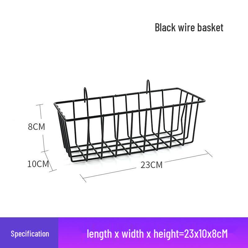 Thickened Black Iron Mesh Grid Wall Display & Storage Rack