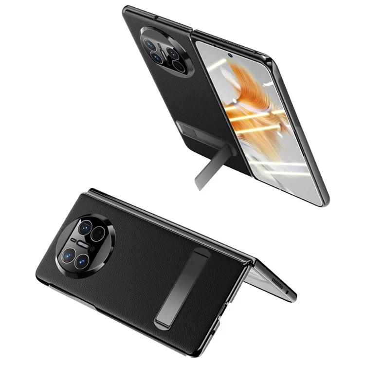 

Для Huawei Mate X3 5G PU кожаный чехол для телефона из ПК с гальваническим покрытием и подставкой, противоударный чехол