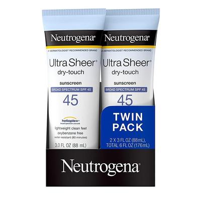 Ultra Sheer Dry Touch Sunscreen Lotion 90ml confezione da 2 formato da viaggio