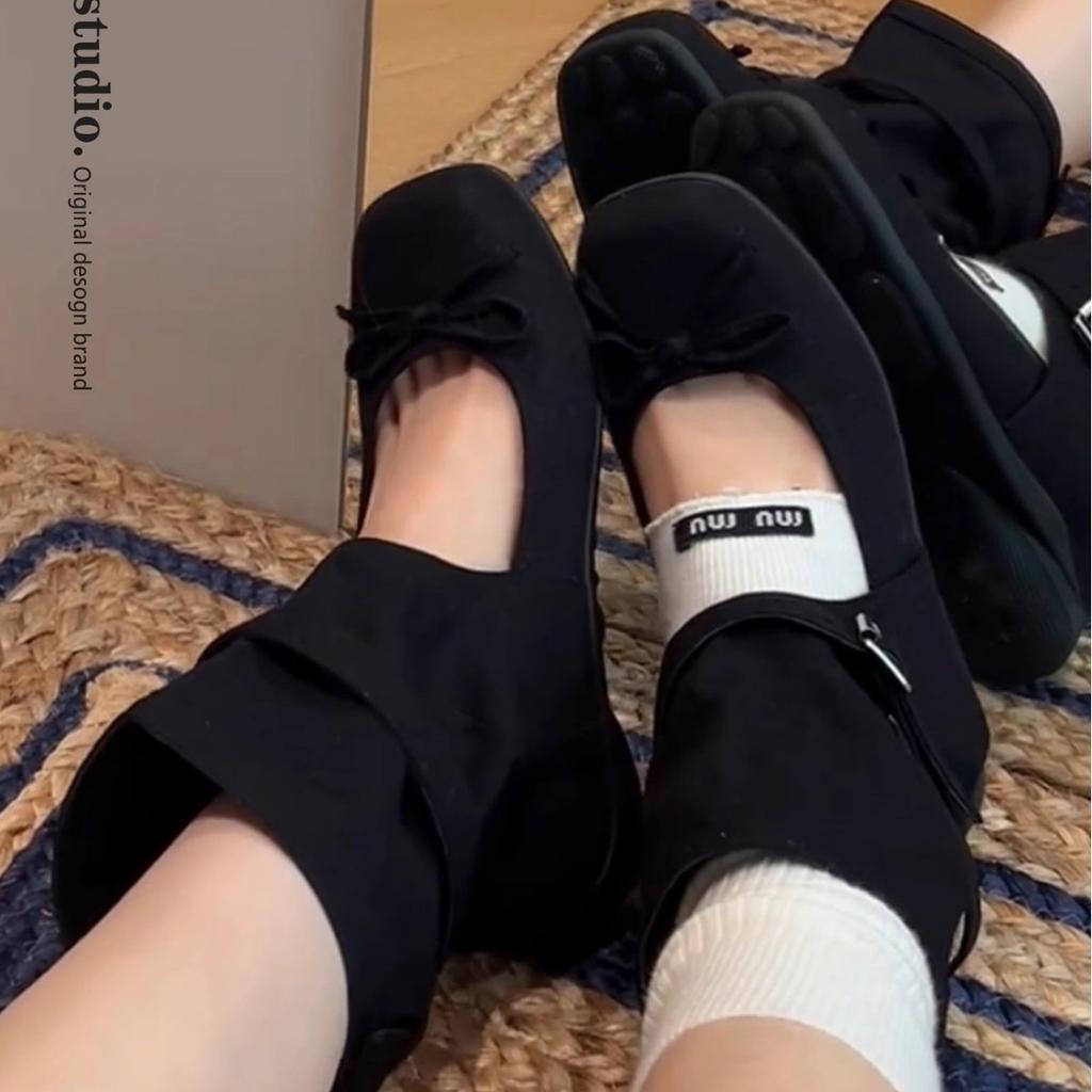 Ballet cool boots women's 2025 new summer breathable inner height increase Mary Jane single shoes casual versatile short boots