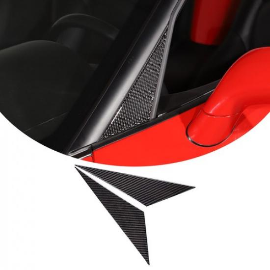 Carbon Fiber Side Rearview Mirror A-Pillar Trim Sticker For Corvette C6 05-13