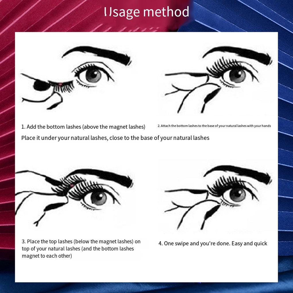Magnetic Suction False Eyelashes Natural Biomimetic Feeling Transparent Soft Stem Secure Fixation