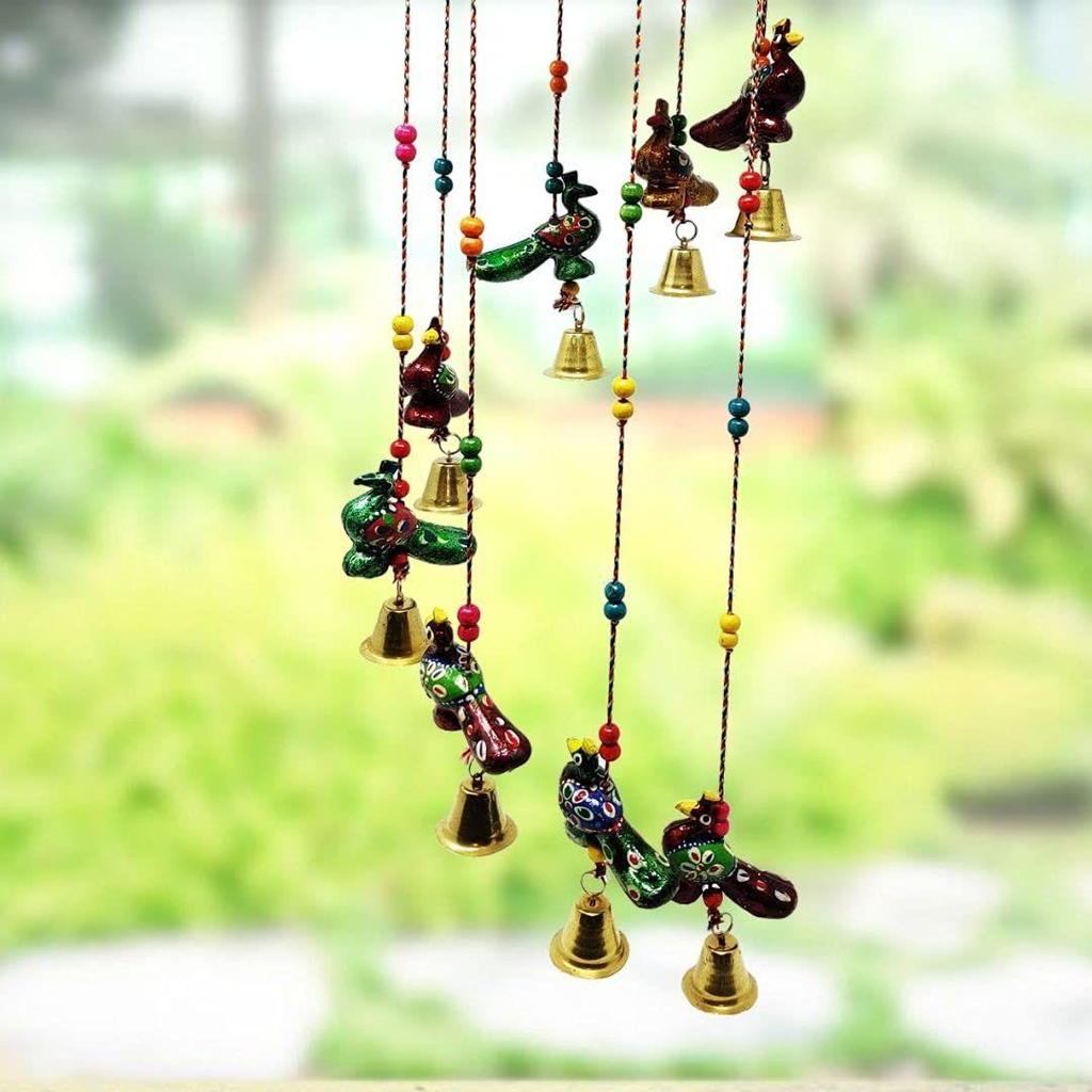 Plastic Handcrafted Recycled Material Peacock Rajasthani Door/Wall Hanging Decorative Showpiece