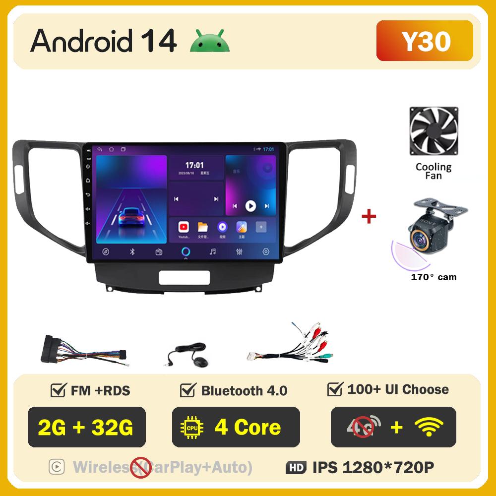 For Honda Spirior Accord 8 Acura TSX 2008 2009 2010 2011 2012 Carplay Android Auto Radio Intelligent System GPS Navigation Wifi