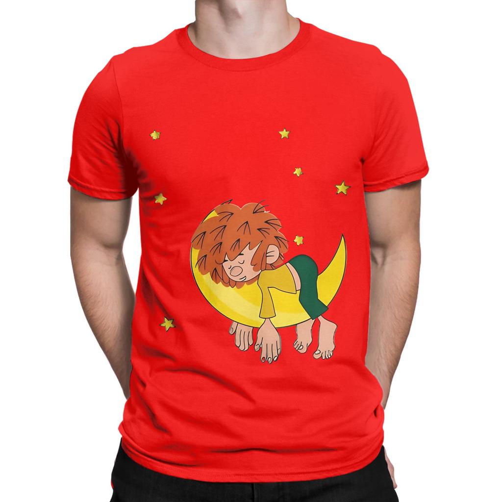 Pumuckl Dorme Sulla Luna Divertente Maglietta 100% Cotone Pumuckl Top Magliette Per Unisex