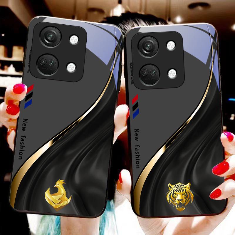 Starlight Zodiac For OnePlus Nord 3 5 6T 7 Pro 8 12 10T Reno8 Lite 5G 10R Nord N30 Hard Shell Tempered Glass Phone Case Black