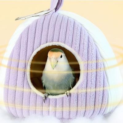 Winter Warm Parrot Nest Soft Fleece-lined Bird Hanging Hammock Washable Comfortable Bird House for Parrots Finches Parakeet