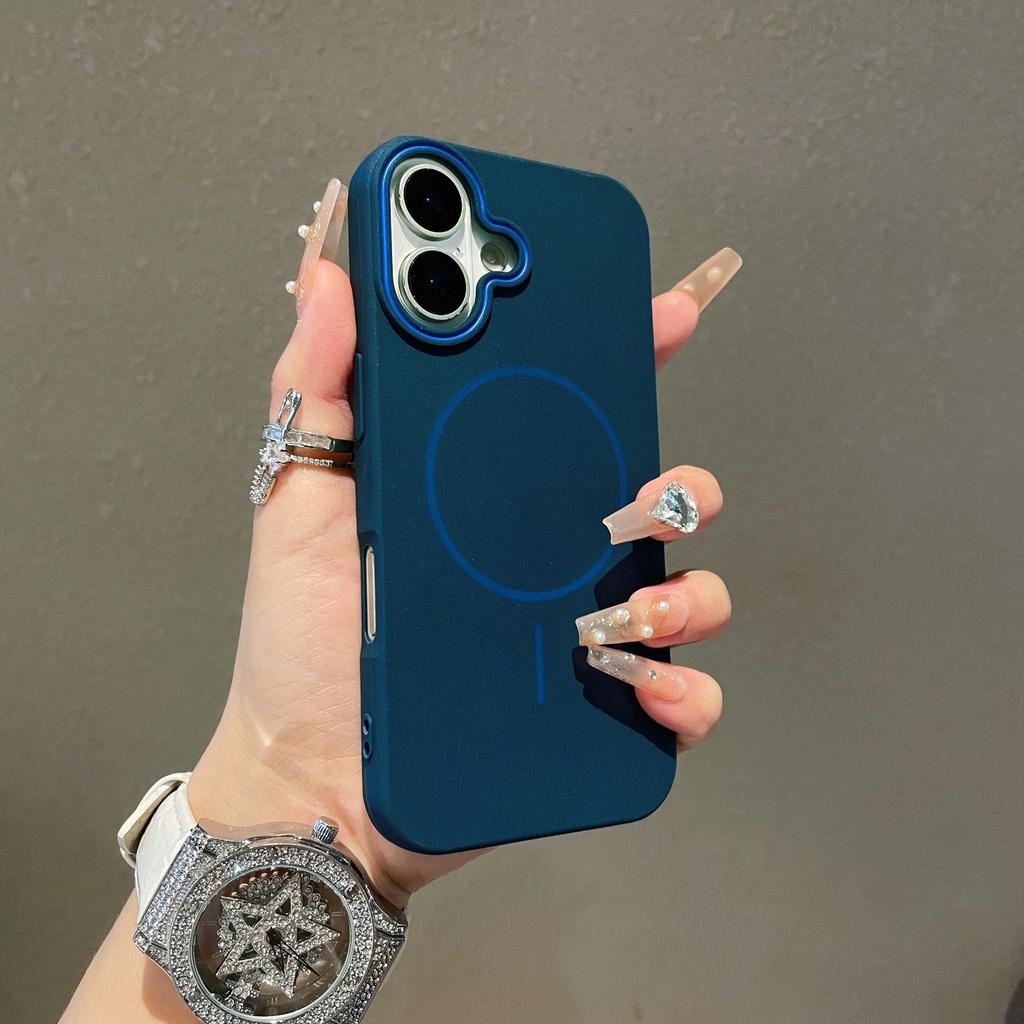 Suitable for Apple 16ProMax Fine Ring Magnetic Phone Case, IPhone15 Matte High-end Feel 14 Anti-drop Protective Case