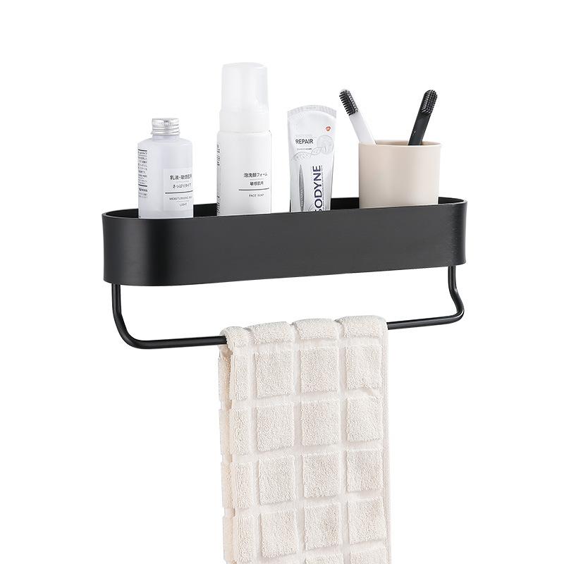 Bathroom Storage Holder Bathroom Shelf Black Aluminum Bath Shower Shelf Bath Shampoo Holder Basket Holder Corner Shelf