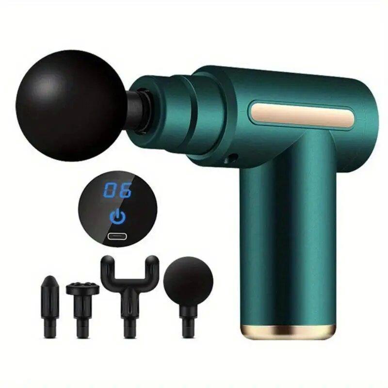 Mini Massage Gun Muscle Massager With 6 Speeds Type-C Charging Portable Electric Handheld Body Massager