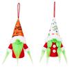 Charming Christmas Grinch Gnome Ornament With Lights Soft Fabric Holiday Decor