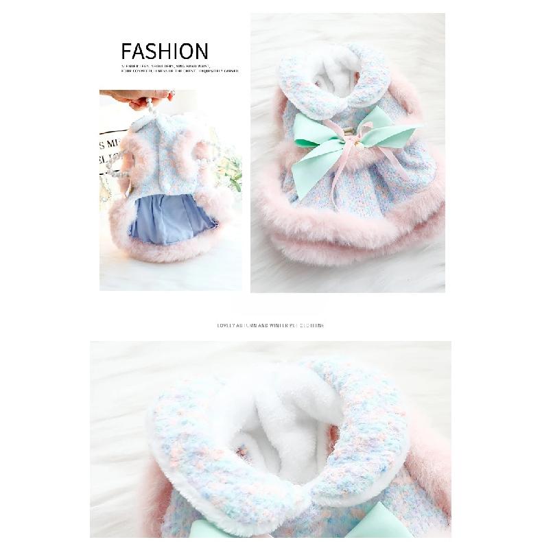 Luxury Dog Clothes Warm Princess Pet Dress Coat Symphony Fragrance Traction Dog Clothes for Small Dogs