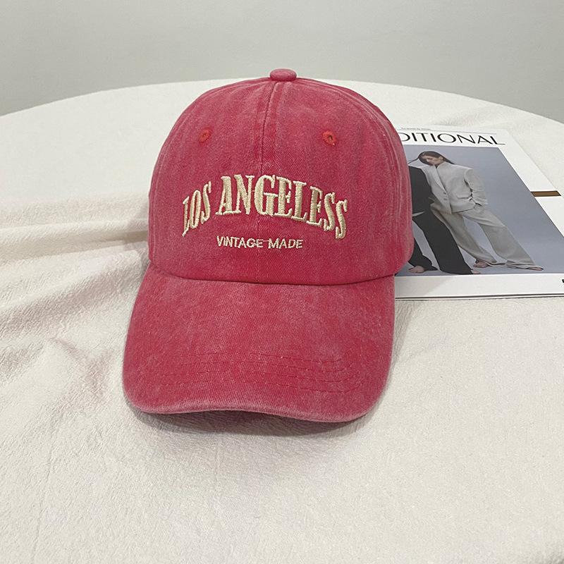 Retro gray baseball hat women's summer washed big head circumference tide autumn and winter showing face small peaked cap