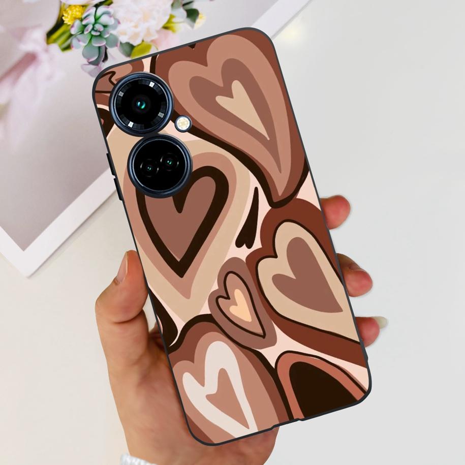 For Tecno Camon 19 Case Camon 19 Pro 5G CI7n Astronaut Silicone Cover For Tecno Camon19 Neo Phone Case Soft Cute Black TPU Cover