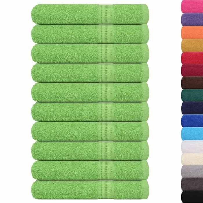 VidaXL Serviettes de sauna 10 pcs vert pomme 80x200 cm 100% coton 137033