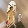 Fashion Roman Toe Cap Sandals for Women in The Summer of 2025: Versatile, Non-toe-exposing, Lace-up, Soft-soled Sandals