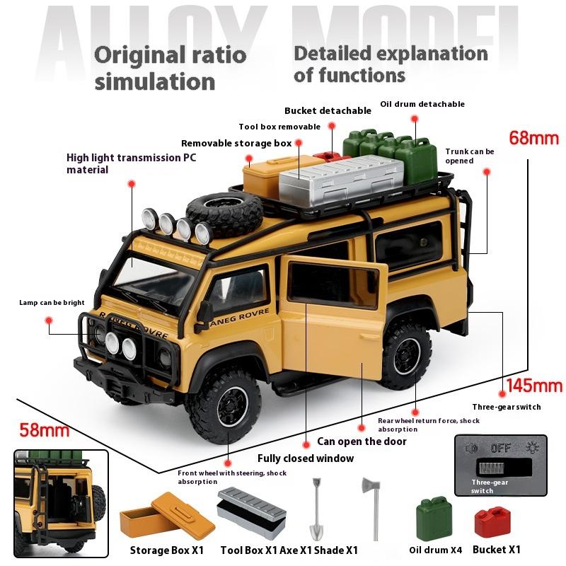 1/32 Scale Land Rover Defender Off Road Van Alloy Diecast Car Model Sound Light Non Remote Control Vehicle Toys Children's Toy Car Boy