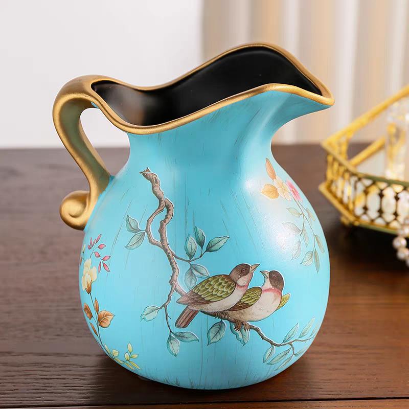 

Ваза Керамическая ваза Европейская классическая ваза Домашняя гостиница Цветочная композиция Модный орнамент Ваза