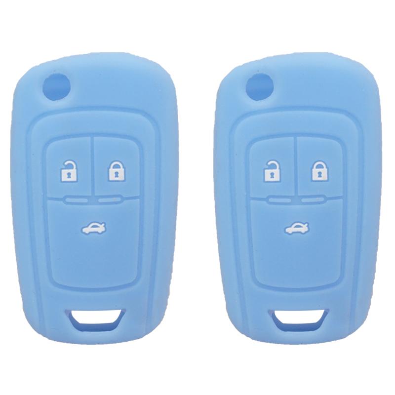 Cocolockey Silicone Rubber Car Key Cover Case For Chevrolet Cruze Aveo Malibu Cruze Spark Sail For Buick Keys Protection Holder