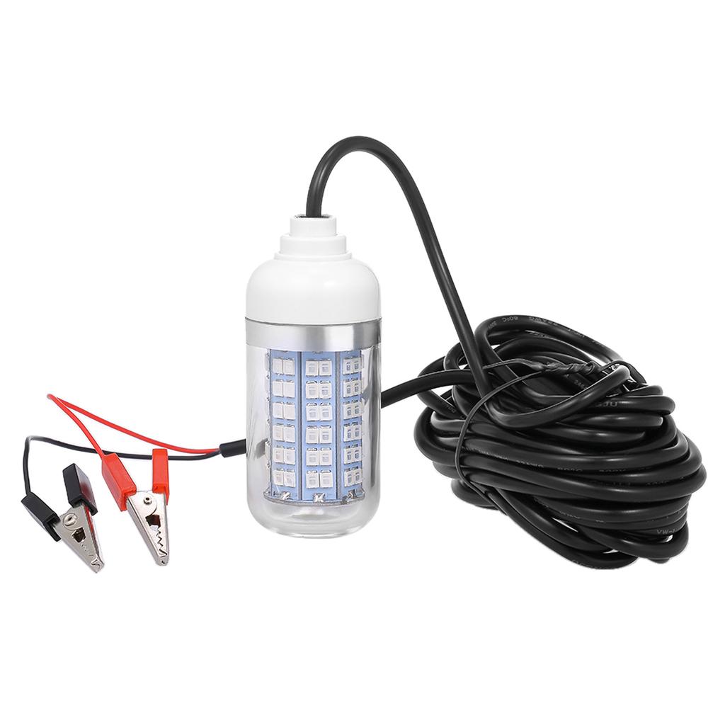 12V 15W Underwater Fishing Attract Light LED Lamp Fish Finding System Light with 30ft Power Cord and