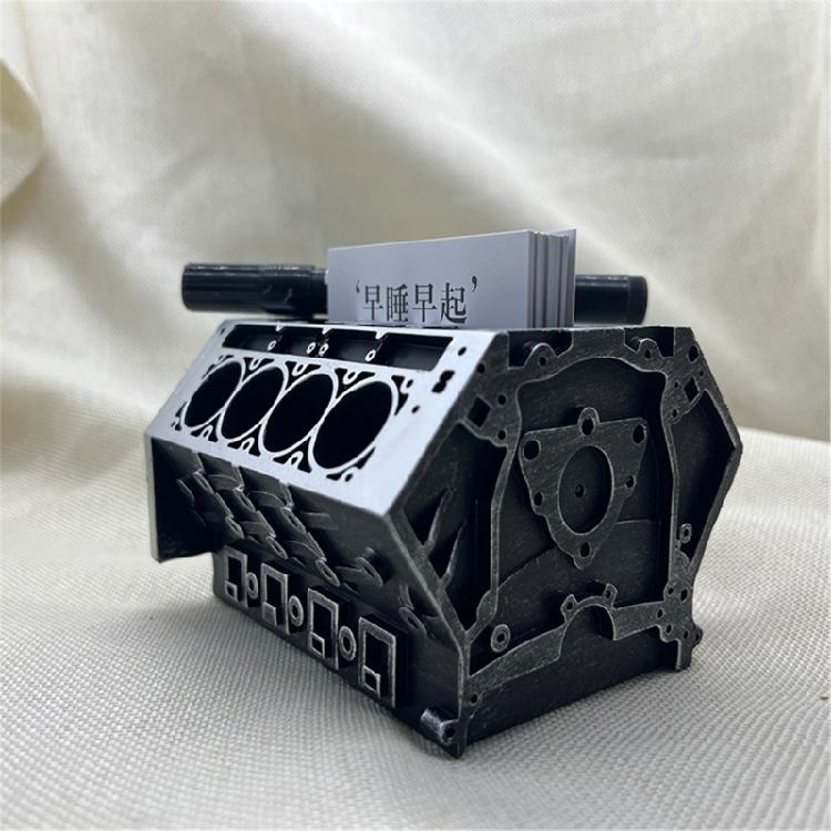 Creative Pen Holders Desktop Holders Name Cards Stand Engine Block Pencil Holders Business Card Stand for Students