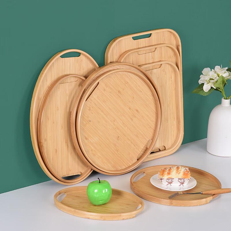 ZISIZ Oval Bamboo Serving Tray