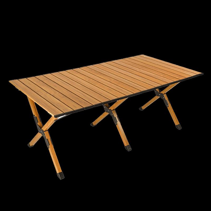 YouTuozhe Aluminum Wood Grain Egg Roll Folding Table