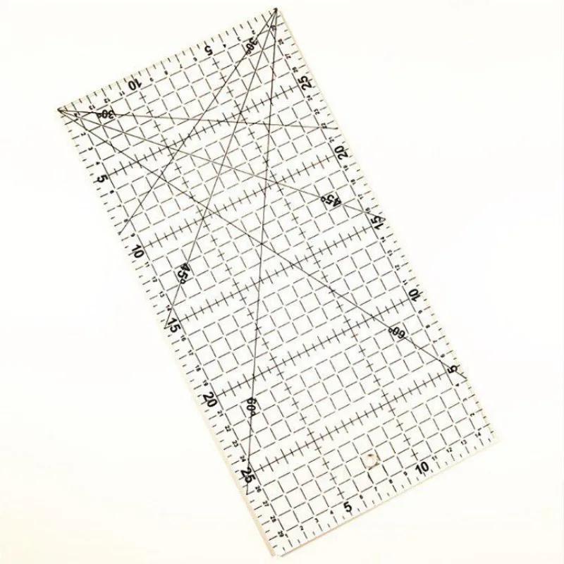 15*30 Quilter-Lineal mit doppelten Farb- und Gitterlinien Patchwork-Lineal Acryl-Nählineal zum Nähen, Quilten, Schneidelineal