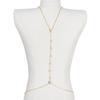 Bride Backless Rhinestone Waterdrop Body Chain Belly Waist Necklace for Women Mom Girlfriend Summer Beach Body Jewelry