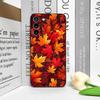 Hand-Painted Autumn Maple Leaf Phone Case for Samsung Galaxy S25 S24+ S23 Ultra S22 Plus S21FE M53 M34 5G Shockproof Soft Cover