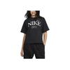 Sportswear Classic Logo Print Loose Round Neck Short Sleeve T-Shirt Women Tops Black FQ6600-010