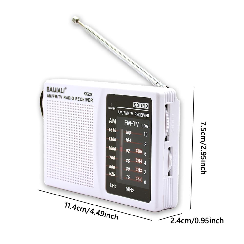 Vintage Style Portable Radio Battery Operated AM FM Mini Pocket Radio with High-Quality Speaker and Adjustable Antenna for Elder
