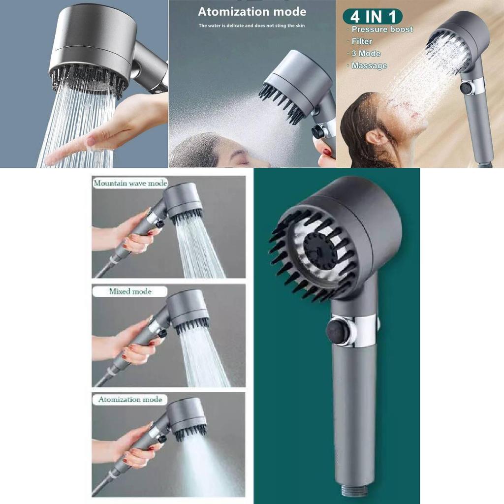 Modern Abs Handheld Shower Head Combo With Multiple Spray Functions And Mount