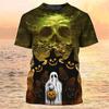 Happy Halloween Pumpkin T-shirt 3D Printed Colorful Round Neck T-shirt Men's Children's Short Sleeve Top Oversized Street T-shirt