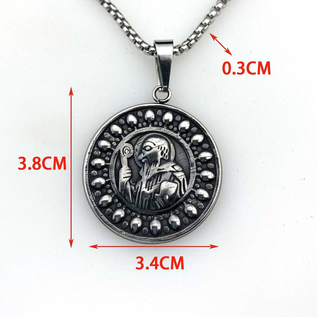 Necklace Retro Mage Round Brand Trend Hip-hop Punk Pendant