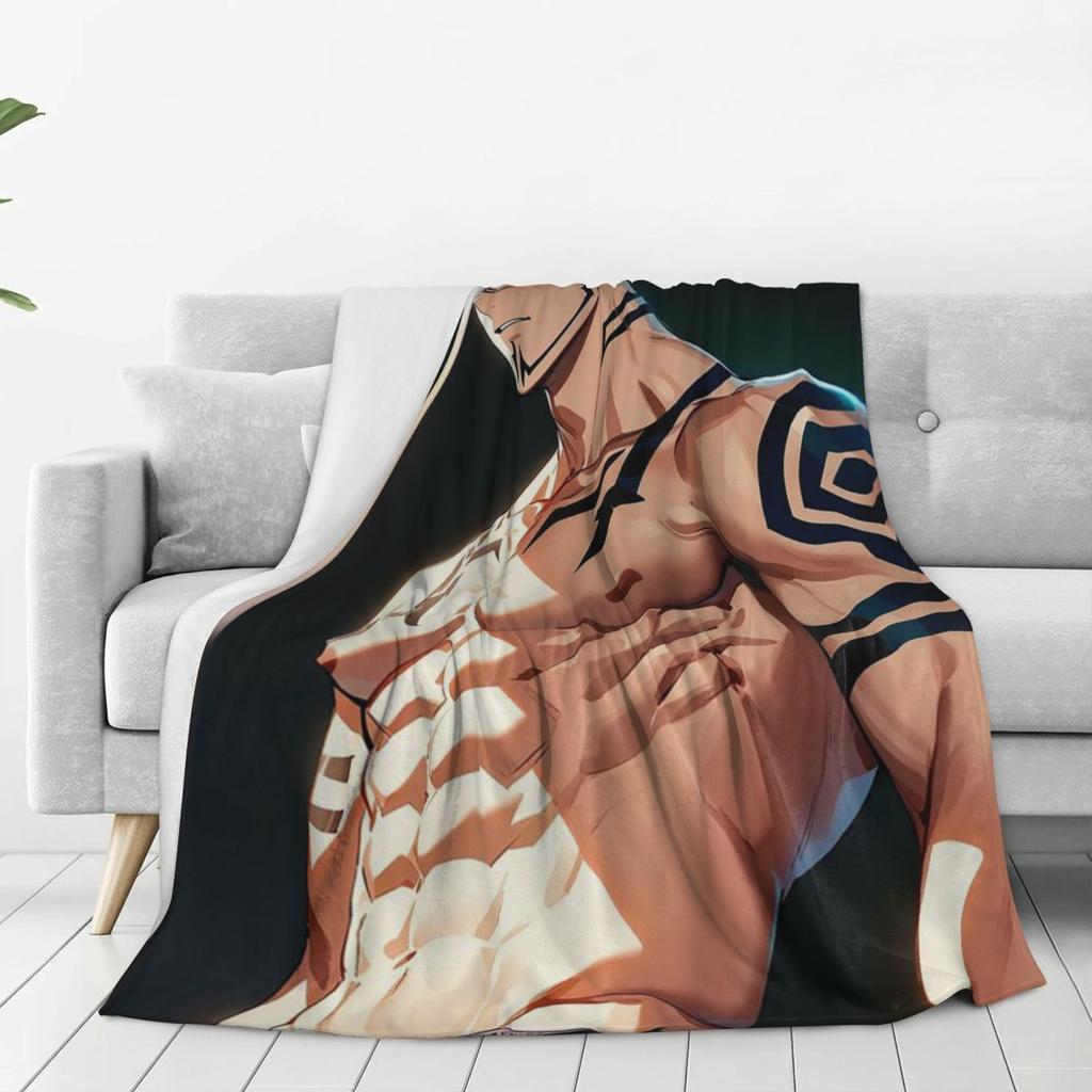 Sukuna Ryomen - Jujutsu Kaisen Blankets Soft Warm Flannel Throw Blanket Bedding for Bed Living Room Picnic Travel Home Sofa