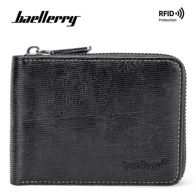 Etui na karty RFID Protection dla mężczyzn Modne portfele z zamkiem błyskawicznym Etui na pieniądze ze skóry sztucznej Portfel na monety